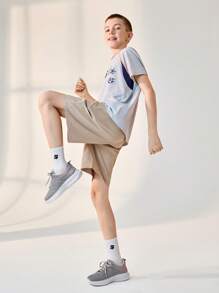 JNSQ 1 Pair All-Match Casual Comfortable Soft Bottom Breathable Lace-Up Flat Sport Shoes, All Season - Pink - View 3