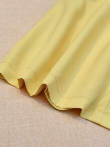 INAWLY 两件套休闲办公室通勤背心和短裤 - 黃色 - 查看 5