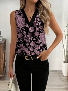 Glamance Ayrana Barboza 女士休闲格子无袖衬衫，夏季秋季女装返校工作服女士商务休闲装