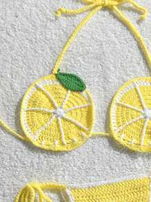 Swim Mod 女士度假海滩柠檬针织罩衫