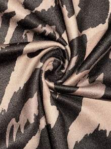 Slaydiva 2 件棕色豹纹低腰紧身美人鱼长裙，豹纹图案，女士适用 - 彩色 - 查看 7