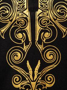 Manfinity Homme Men's Floral Print Short Sleeve Casual Polo Shirt, Summer Gold Print T Shirt Men Luxury T Shirt Men Black And Gold T Shirt Men Designer T Shirts For Men