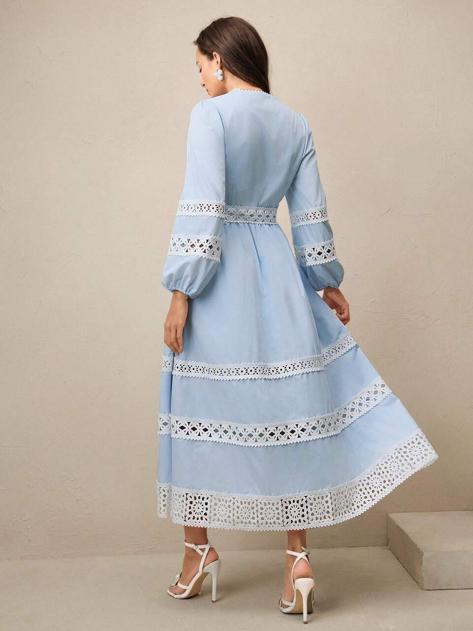 Elegant Embroidered Long Dress For Women, Suitable For Spring, Casual, Classy, Beach, Festival, Holiday, Vacation