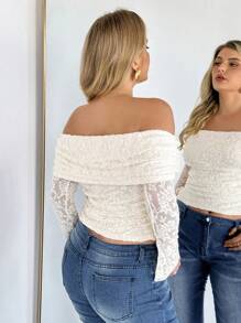 Auralis Áo ren trễ vai thoải mái, thanh lịch, co giãn tốt, thích hợp mặc hàng ngày cho nữ, phù hợp cho mùa xuân và mùa thu. Áo này thích hợp để đi chơi, mặc vào mùa thu, hoặc dự tiệc trưa. - Màu be - Xem 3