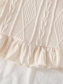 SHEIN Vintaside Kids 2 件婴儿/女婴套装，可爱 3D 花朵公主风格二合一长袖上衣和休闲长裤套装，秋冬 - 粉色 - 查看 6