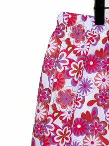 Surfspeed Short de plage à taille coulissante avec imprimé floral sur tout le vêtement, tailles plus pour hommes - Multicolore - Voir 5