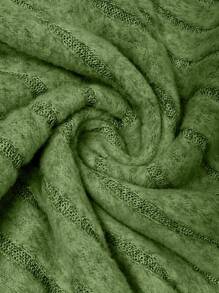 SHEIN Plus Size Women Wide Ribbed V-Neck Loose Casual Outdoor Sweatshirt Top, Autumn/Winter Graduation,Back To School,Graduation,Teacher,Back To School Pullover Fall