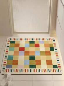 Joivida 1PC Diatom Mud Multi-Color mata podłogowa, pochłaniająca wodę, szybkoschnąca, antypoślizgowa mata podłogowa, dywanik odporny na brud na drzwiach, mata podłogowa pod prysznic w łazience, zmywalna i odprowadzająca wodę mata - Wielokolorowe - Zobacz 5