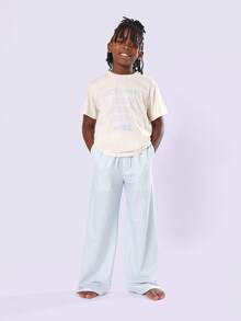 SUMWON Activate Sleep Game Mode Pajama Set Tween Boys Wear Nightwear Soft Comfortable Two-Piece Sleepwear Gamer Theme For Casual And Vacation - Baby Blue - View 1