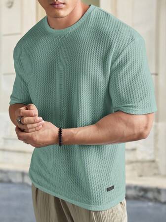 Guys Solid Waffle Knit Tee