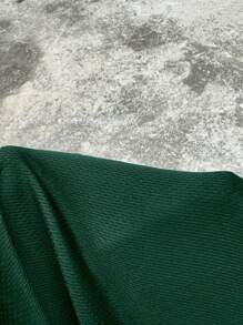 SHEIN EZwear V-Neck T-Shirt Dress With Letter Print, Plus Size,Back To School - Dark Green - View 6