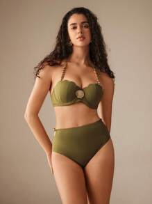 Elaire Women's Solid Color Vacation Beach Swimwear For Summer - Multicolor - View 7
