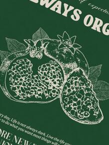 Claim Dot 男士休闲标语印花短袖T恤，夏季 - 綠色 - 查看 6