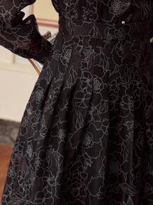 ZEYLAH 女士优雅透明黑色花卉镂空半身裙，夏季 - 黑色 - 查看 2