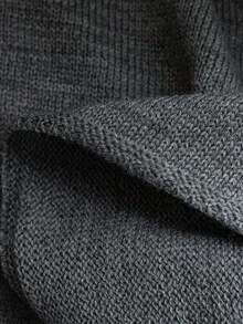 SHEIN LUNE Gray Elegance Pearl Oversized Sweater With Flared Cuff  Elegant Yet Refined, Perfect For Both Commuting And Dates.