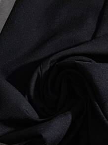 Franclia 女士纯色圆领长袖优雅连体裤，适合大学秋季穿着。 - 黑色 - 查看 4