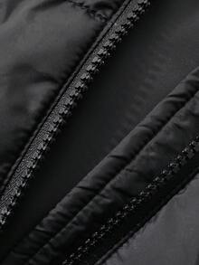 DAZY 青少年女孩休闲连帽夹克，秋冬，韩版风格 - 黑色 - 查看 7