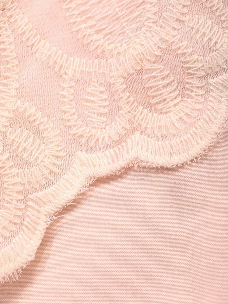 DAZY فستان نسائي أنيق للصيف بياقة مربعة وأكمام قصيرة، مطرز بالدانتيل، للأيام العادية والإجازات - وردي - مشاهدة 8