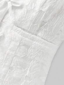 Ontre Tween Girl Bow Decor Jacquard Fabric Camisole - White - View 5