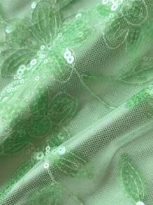 2025 New Summer Sexy Glittering Sequins Green Skirt Shorts - Green - View 5