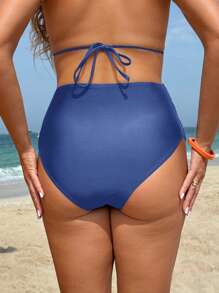 SHEIN 孕妇高腰比基尼泳裤，全覆盖，强力支撑，侧褶，大容量