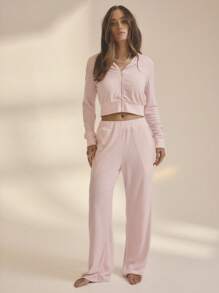 Aralina Women Pink Two Pieces Outfits For Daily Wear - Dusty Pink - View 5