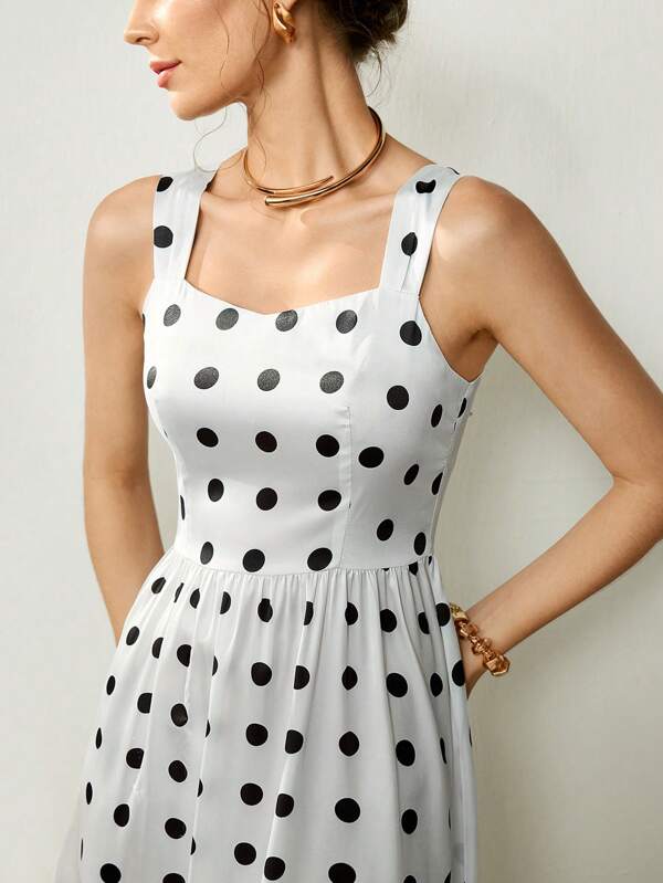 Uhlyne Vestido midi con estampado floral diminuto de estilo vintage francés / Vestido de fiesta con lunares, vestido midi para mujer, vestido de lunares, otoño, minimalista, casual de negocios, atuendo de vacaciones, ropa de trabajo, atuendo de maestro, regreso a la escuela, otoño, estilo de dinero antiguo