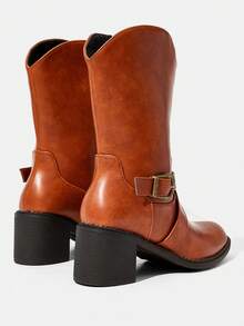 Styleloop New Women European & American Style Rider Boots, Thick Sole Anti-Slip Durable, Soft & Comfortable Ladies Boots - Brown - View 4