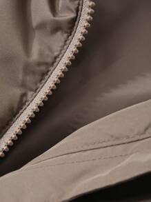 DAZY Abrigo corto acolchado de invierno de unicolor holgado con capucha para niñas preadolescentes