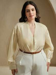 Anewsta New Design Embroidered Elegant Niche Women Shirt, Butter Yellow - Yellow - View 2