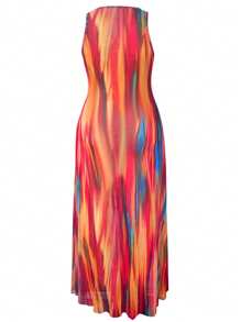 INAWLY Đầm xòe hở vai cổ tròn nhiều màu sắc gợi cảm cho mùa hè cỡ lớn dành cho nữ - Nhiều màu - Xem 5