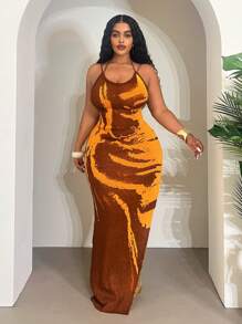 Slaydiva ثوب شاطئ اوربي و اميركي عصري مقاسات كبيرة, فستان ضيق مثير مكشوف الكتفين ذو مقاس جسم