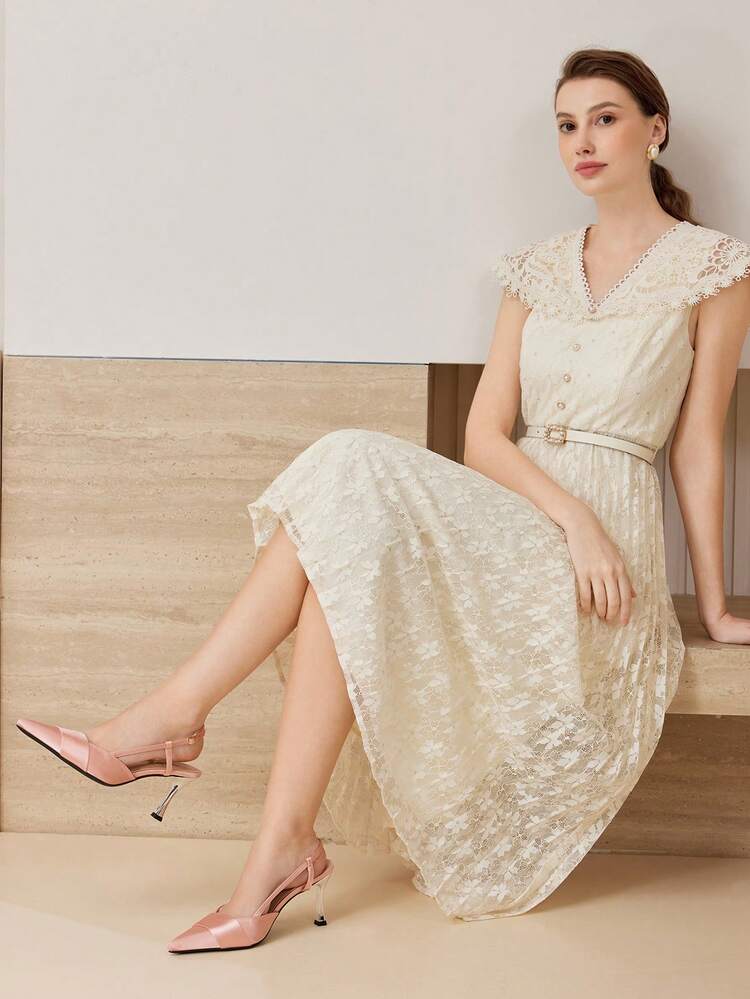 ファッション女性尖った先端クロスストラップハイヒール、スタイリッシュソフトピンク