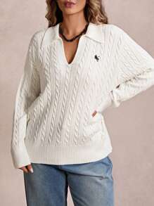 Freevana 大码女式时尚宽松针织衫，翻领设计，显瘦减龄，套头衫，适合外出、冬季休闲、工作、返校、秋季等各种场合，也适合教师、乡村音乐会、西部、波西米亚风、锐舞派对、复古、2000年代风格等各种秋季穿着。大码乡村、老钱、波西米亚休闲秋季风格。