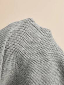 Freevana Áo len cardigan màu xám trơn dáng rộng, thanh lịch, giản dị, tinh tế, cỡ lớn, dây đeo nơ, rộng rãi, thả vai, công sở, váy dự tiệc cưới mùa thu, - Xám - Xem 7