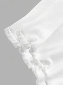 SHEIN Girlism Set de 2 sutiene tip bandeau pentru adolescente, simple și confortabile, cu tiv pliabil și pliabil