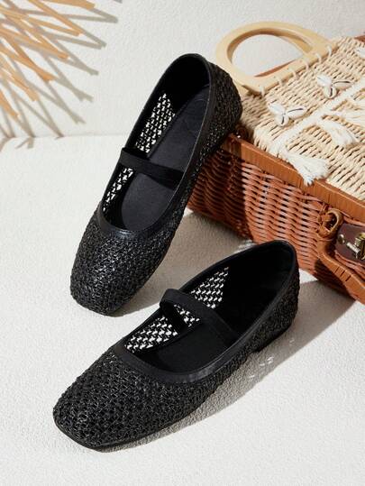 Styleloop 女士坡跟厚底编织凉鞋，厚底草编渔夫风格包头高跟鞋