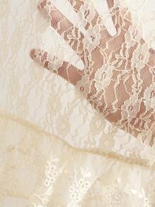 Bohemela Áo sơ mi ren dài tay đơn giản cho nữ - Màu be - Xem 7