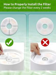 8PCS【圆形】猫饮水器滤芯替换滤芯，兼容80oz/2.4l猫饮水器，多重过滤系统活性炭滤芯，适用于自动宠物饮水花洒，适用于猫狗饮水机，防止宠物掉毛，避免误食，保护宠物健康，送给宠物最好的生日礼物