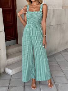 Quần yếm kẻ sọc thanh lịch thời trang mùa hè mới cho nữ - màu xanh lá - Xem 5