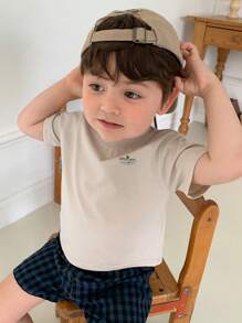 Hapijoa Infant/Toddler Boys' Street Style Casual Printed Short Sleeve Top, Summer - Beige - View 8