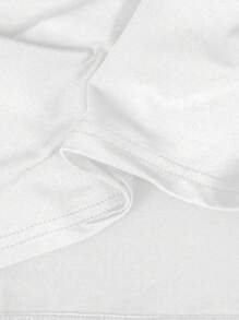 Manfinity Dauomo Camiseta de cuello alto de unicolor para hombres, para el otoño - Blanco - Ver 3