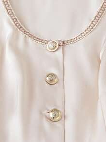 DreamSkyne Plus Size Women Sleeveless Round Neck Single-Breasted Cardigan Blouse, Versatile Fashion Casual Shirt For Spring & Summer, Suitable For Daily Wear & Commuting