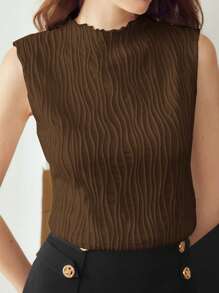 MOTF PREMIUM SOLID TEXTURED FUNNEL NECK TANK TOP