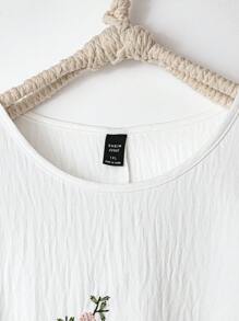 EMERY ROSE Women Vintage Elegant Sleeveless Embroidered Jumpsuit - White - View 6