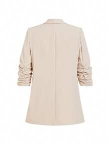 Ellevyn 女士时尚卡其色西装外套和黑色条纹口袋紧身休闲裤正式西装套装，春季女装，返校节音乐会服装，女士返校节服装，女士办公室服装，教师服装，夜间外出教堂服装，女士早午餐服装，女士生日礼服，婚礼宾客礼服，秋冬女士 - 卡其色 - 查看 9