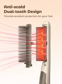 Teckwe Hair Straightener Brush, Fast Heated Negative Ionic Hair Straightening Brush, Anti-Frizz & Anti-Scald-US Plug