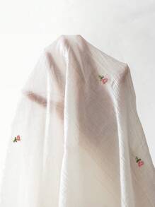 SHEIN 2 件女婴甜美花卉针织提花无袖上衣 + 刺绣阔腿裤套装，夏季 - 粉色 - 查看 7