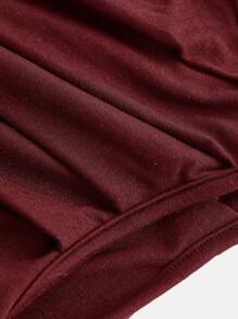 Girlism 少女纯色露肩褶饰紧身短款无袖针织上衣，百搭