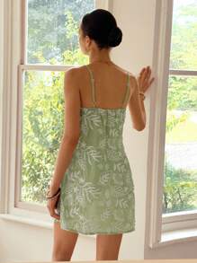 Rafferiza 女士刺绣吊带连衣裙，适合通勤和度假